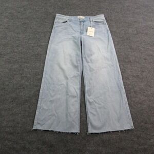 Indigo Six Jeans Womens 14 Blue Wide-Leg Slim High Rise Scissor Cut 35x29.5* NWT